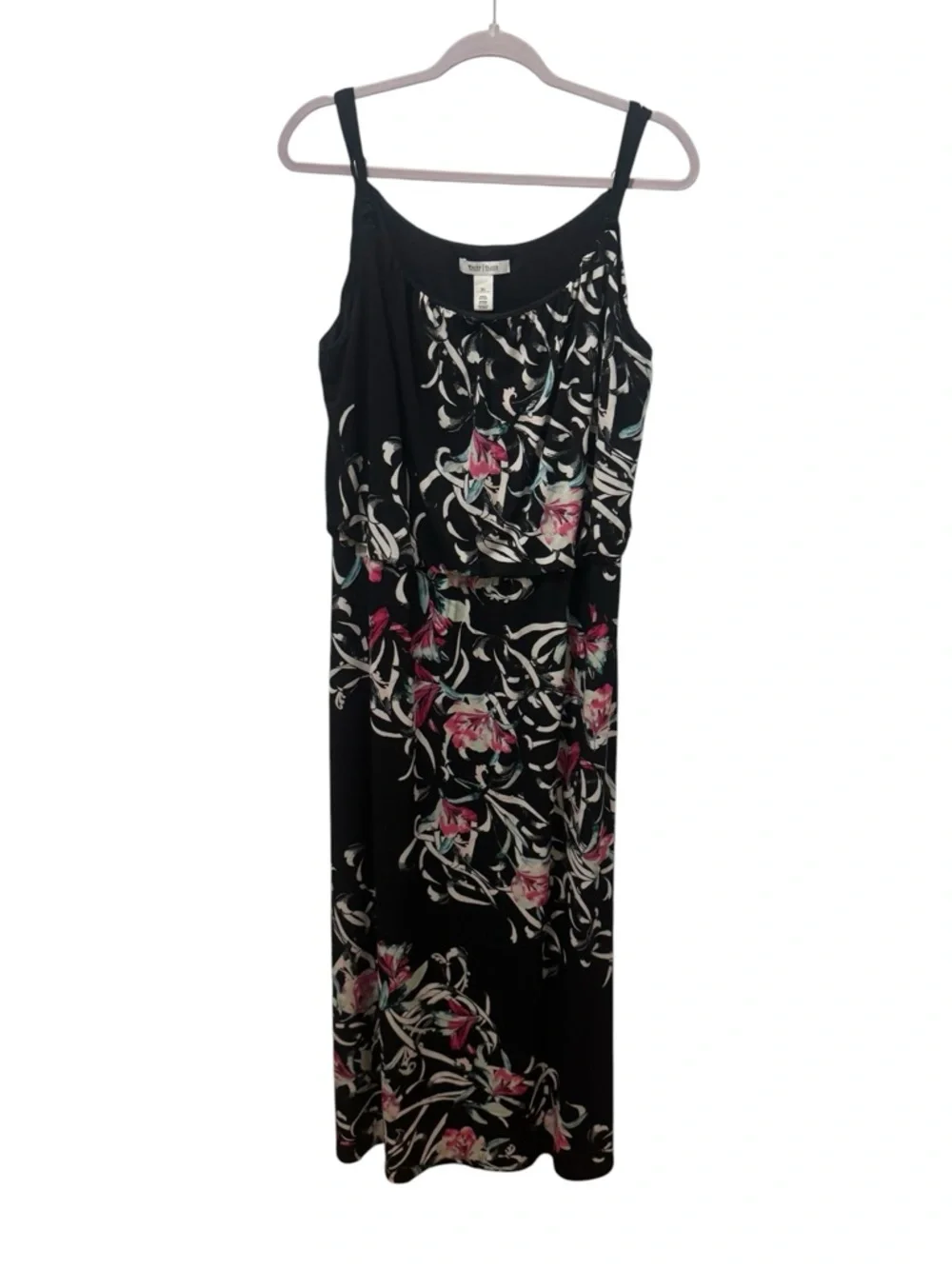 White House Black Market Black Floral Dress Size XL - Picture 2 of 5